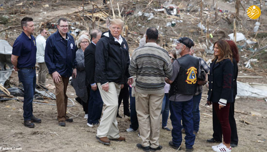 بازدید ترامپ و همسرش از ایالت توفان زده آلاباما