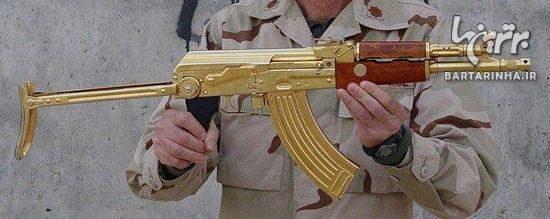 مجموعه اسلحه طلایی صدام حسین +عکس