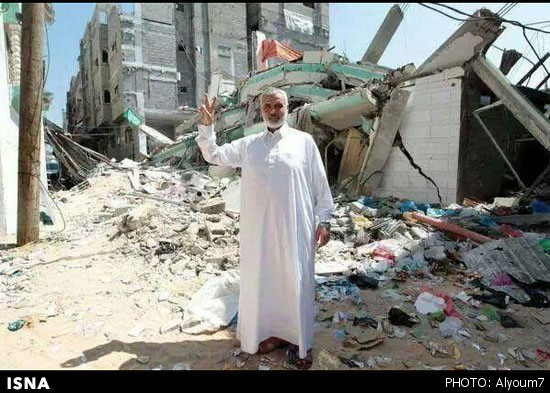 اسماعیل هنیه: خانه‌ ام ویران شد +عکس