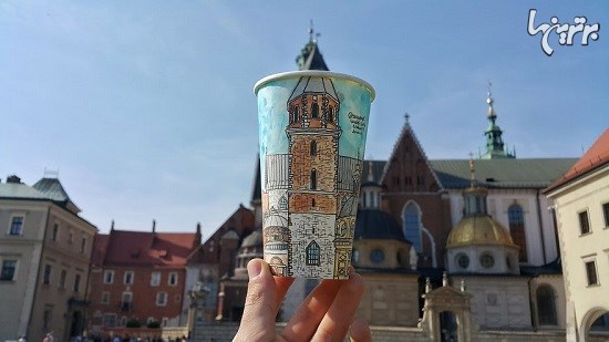 استفاده از لیوان کاغذی به جای بوم در سفر به دور دنیا