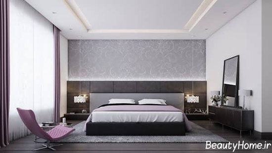 اتاق خواب هایی خاکستری با نورپردازی های مناسب