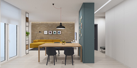 طراحی داخلی خانه ۷۰ متری با دکوراسیون مدرن