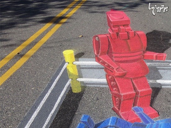 نقاشی های گچی سه بعدی در خیابان های شهر