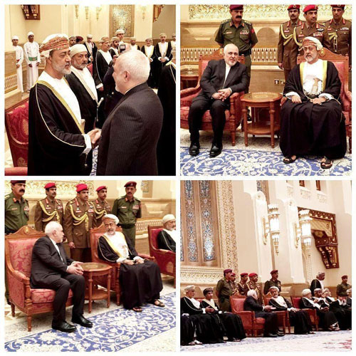 دیدار ظریف با پادشاه جدید عمان