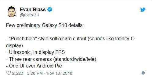 برخی از مشخصات Galaxy S۱۰ فاش شد