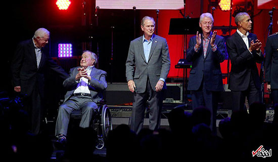 ۵ رییس جمهور آمریکا در یک کنسرت روی سن