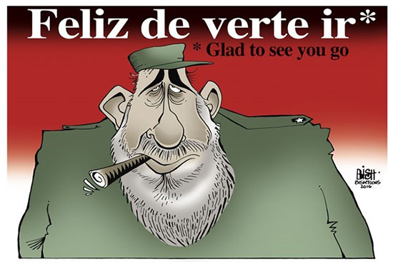 واکنش های کاریکاتوری به مرگ فیدل کاسترو
