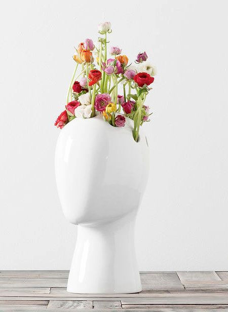 گلدان هایی با طرح سر انسان +عکس