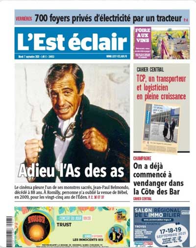 بازتاب مرگ «ژان پل بلموندو» در رسانه‌های فرانسه