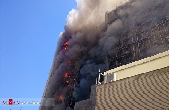 آتش سوزی هتل در حال احداث در مشهد