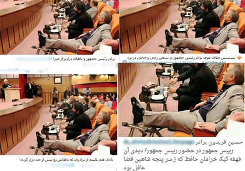 داستان مدل نشستن برادر روحانی!