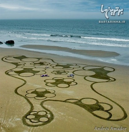نقاشی های حیرت آور روی ساحل دریا