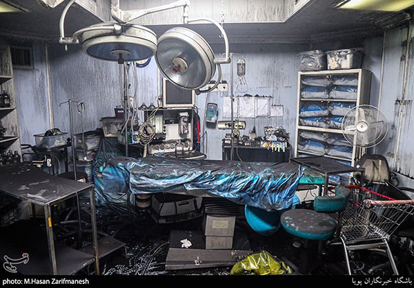 تصاویر جدید از حریق درمانگاه سینا در تهران