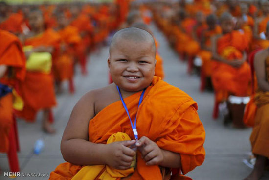 تصاویری جالب از گردهمآیی راهبان بودایی