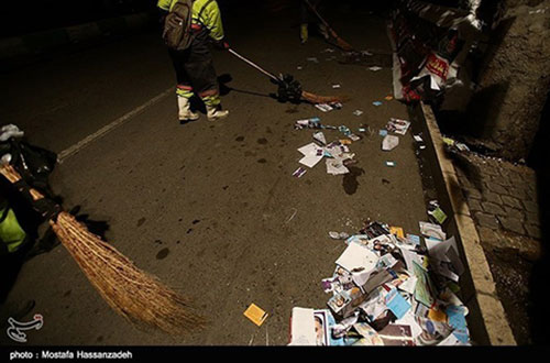 عکس:نظافت شهر بعد پایان تبلیغات‌انتخابات