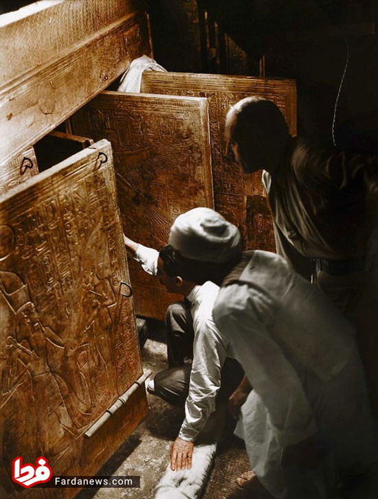تصاویر دیده نشده از کشف مقبره فرعون و اشیا داخلش