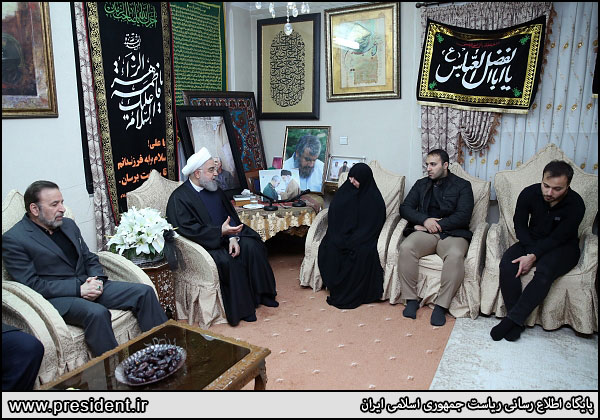 حضور روحانی در منزل سردار شهید سلیمانی