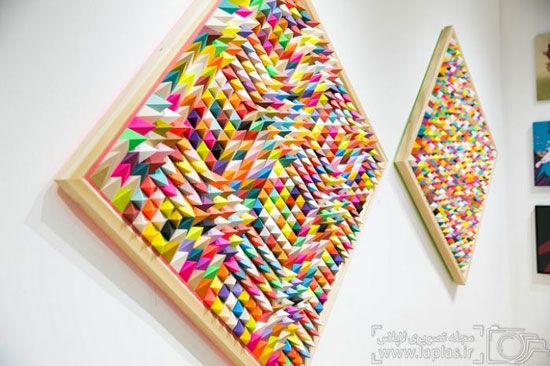 تابلو های چوبی با ترکیب زیبای رنگ و نور