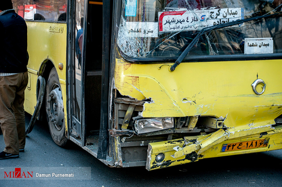 تصادف مرگبار اتوبوس با 15 خودرو در کرج