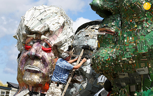 ساخت مجسمه سران گروه ۷ از زباله‌های الکترونیکی