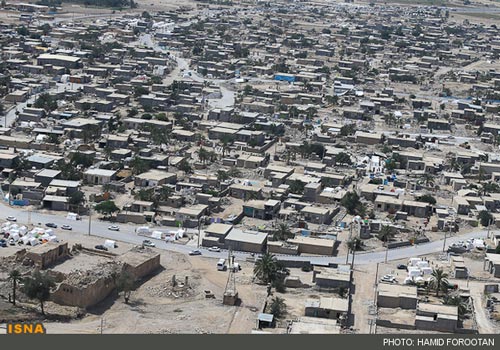 تصاویر هوایی از مناطق زلزله زده‌ بوشهر
