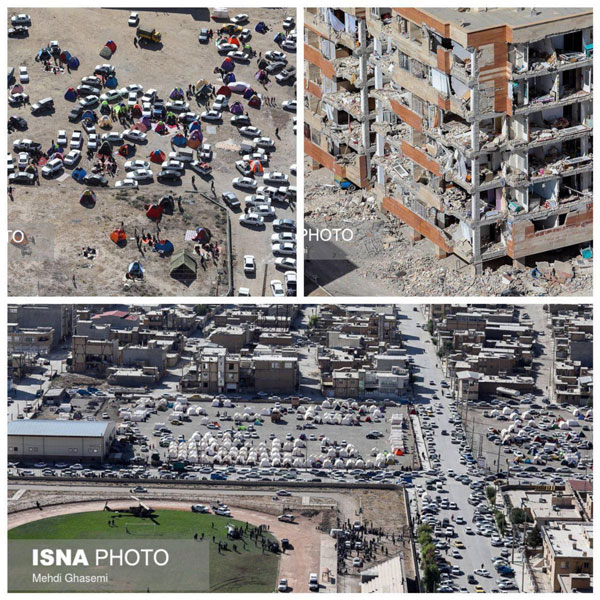 تصاویر هوایی از شهر زلزله زده سر پل‌ زهاب