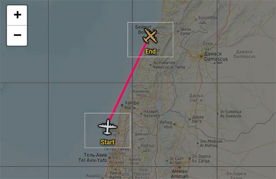 فرود هواپیمای نظامی آمریکا از تل‌آویو در بیروت