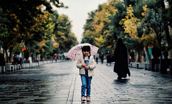 بارش اولین باران پاییزی در همدان