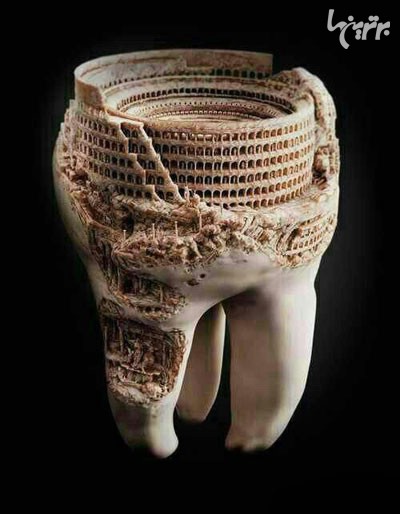 خلق آثار شگفت انگیز هنری روی دندان انسان
