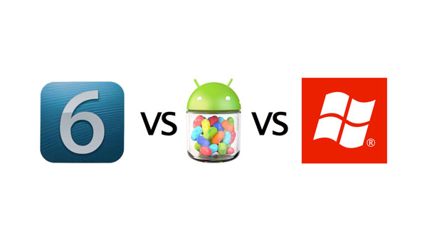 مقایسه‌ سیستم‌ عامل های Windows Phone 8، Android 4.1 و iOS 6