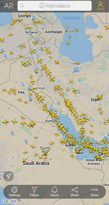 آسمان ایران، جایگزین عراق برای پرواز‌های عبوری