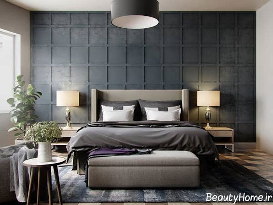 اتاق خواب هایی خاکستری با نورپردازی های مناسب