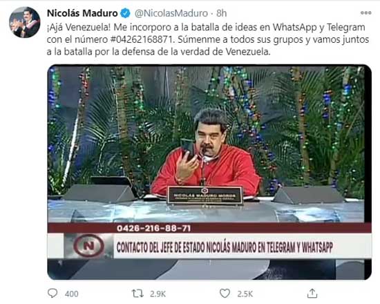 مادورو شماره تلفن خود را به مردم ونزوئلا داد!