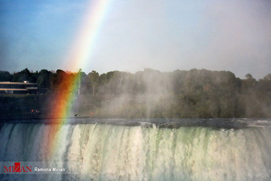 انعکاس رنگین کمان در معروف‌ترین آبشار دنیا