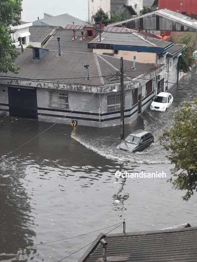 تصویری از آبگرفتگی رشت بر اثر بارش شدید