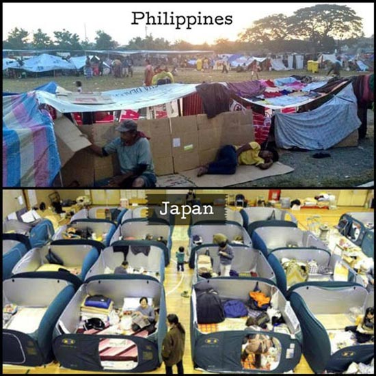 تفاوت امداد از فیلیپین تا ژاپن +عکس