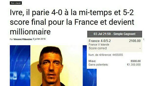 مردی که بعد از بازی فرانسه میلیونر شد