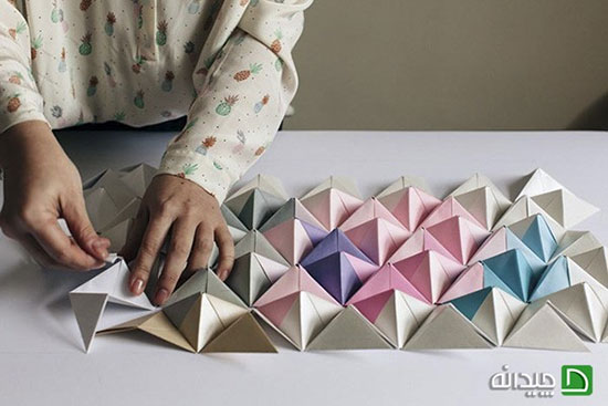 آموزش اوریگامی سه بعدی، یک تابلو برای تزیین دیوار!