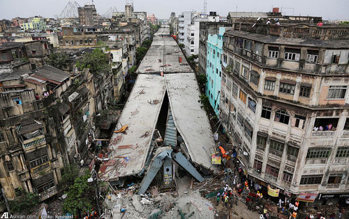 عکس: ریزش مرگبار پل در هند