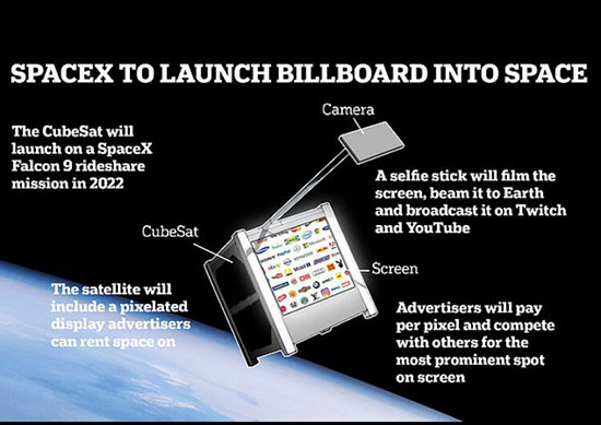 اسپیس ایکس ماهواره تبلیغاتی به فضا می‌برد
