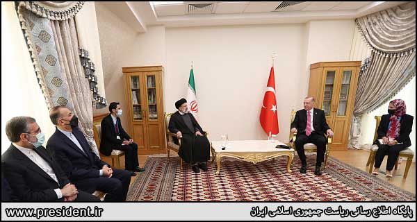 دیدار اردوغان با رئیسی در ترکمنستان