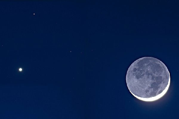 امشب 3 سیاره و هلال ماه را رصد کنید