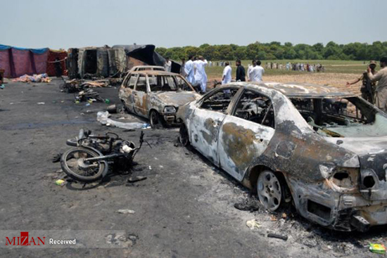 اولین تصاویر از انفجار تانکر نفت در پاکستان
