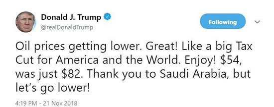 تشکر ترامپ از عربستان: قیمت نفت را باز کم کن