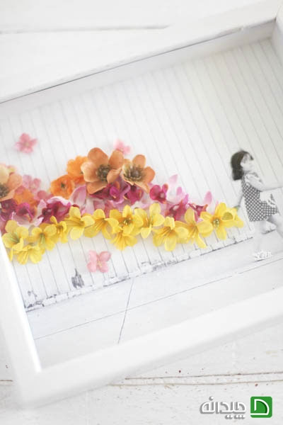ایده فوق العاده تزئین عکس با گل های مصنوعی