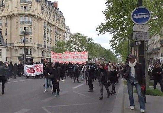 درگیری معترضان و پلیس فرانسه قبل از انتخابات