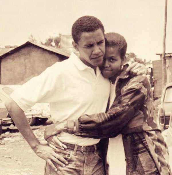 اوباما و همسرش در سال ۱۹۹۲