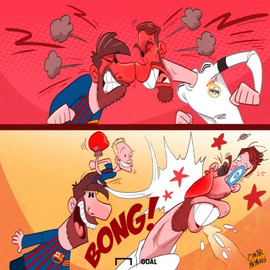 کاریکاتور: ضربه راکیتیچ بر پیکر رئال مادرید
