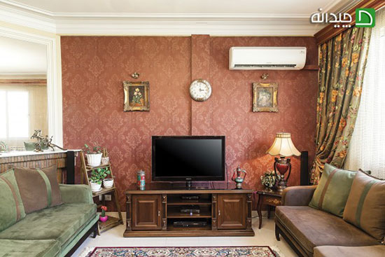 دکوراسیونِ خانه گرم خانواده تهرانی به رنگ قهوه‌ای!