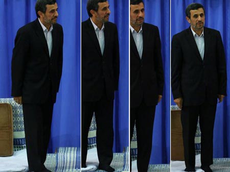 عکس: چهره احمدی نژاد در لحظه تنفیذ